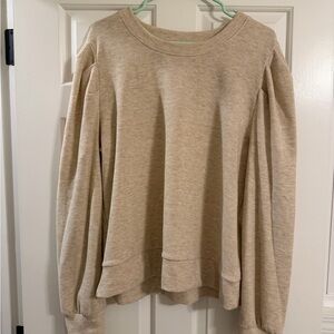 Evereve Cream Long Sleeve Top